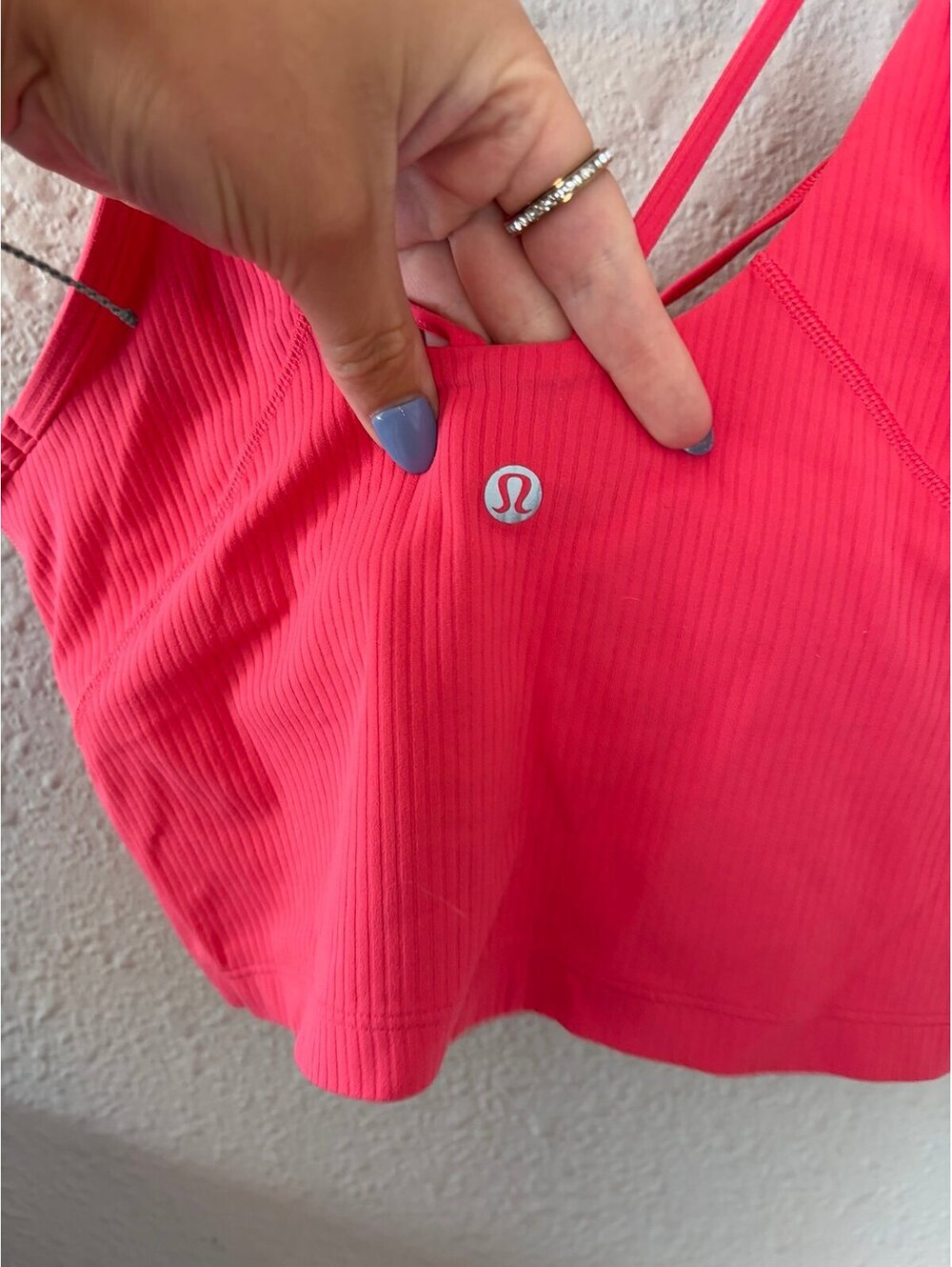 Lululeon Align Strappy Ribbed Tank Top *Light Support, A/B Cup Glaze Pink size 8 - Picture 4 of 7